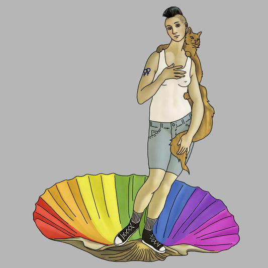 Aphrodite LGBTQ Vinyl Sticker | Gay & Lesbian Pride Sticker | Rainbow LGBTQ Sticker | Laptop Die-Cute Sticker | LGBTQ Pride | Queer Sticker