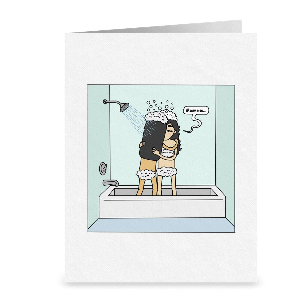 I Love Showering You With My Love | Romantic Lesbian Any Occasion or Valentine's Day Card | Cute LGBTQ Anniversary Gift | Sapphic WLW Love