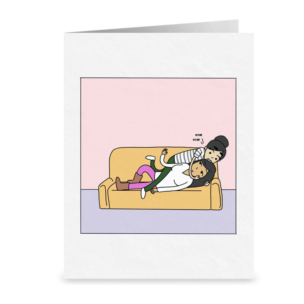 Nom Nom You're My Favorite Treat | Romantic Lesbian Greeting Card | Cute LGBTQ Anniversary or Valentine's Day Gift | Funny Sapphic WLW Humor