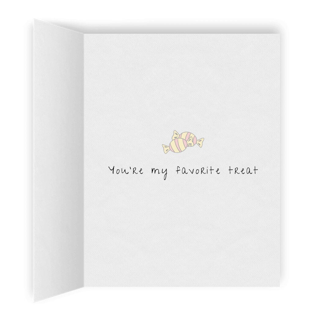 Nom Nom You're My Favorite Treat | Romantic Lesbian Greeting Card | Cute LGBTQ Anniversary or Valentine's Day Gift | Funny Sapphic WLW Humor