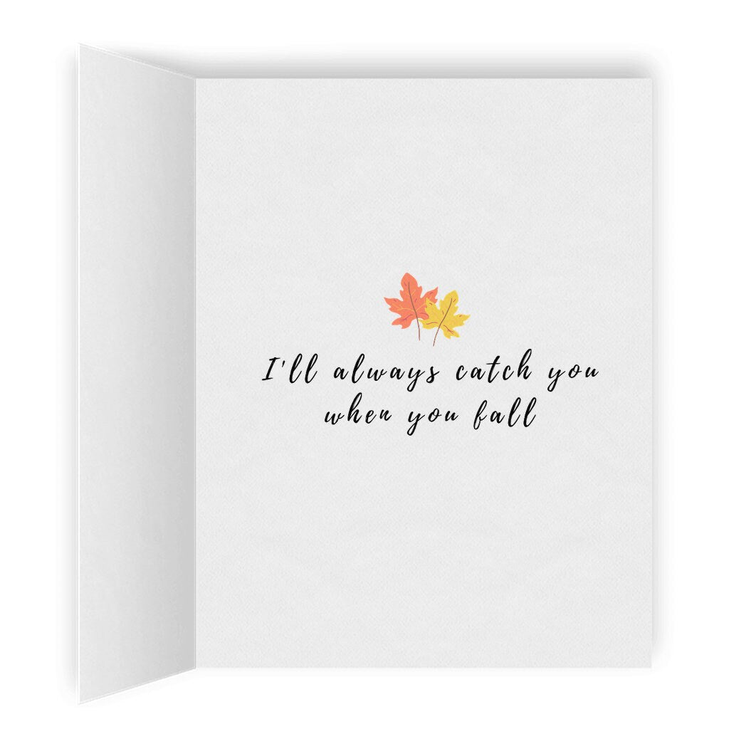 I'll Always Catch You When You Fall | Romantic Lesbian Greeting Card | Cute LGBTQ Anniversary Gift | Sentimental Sapphic WLW Relationship
