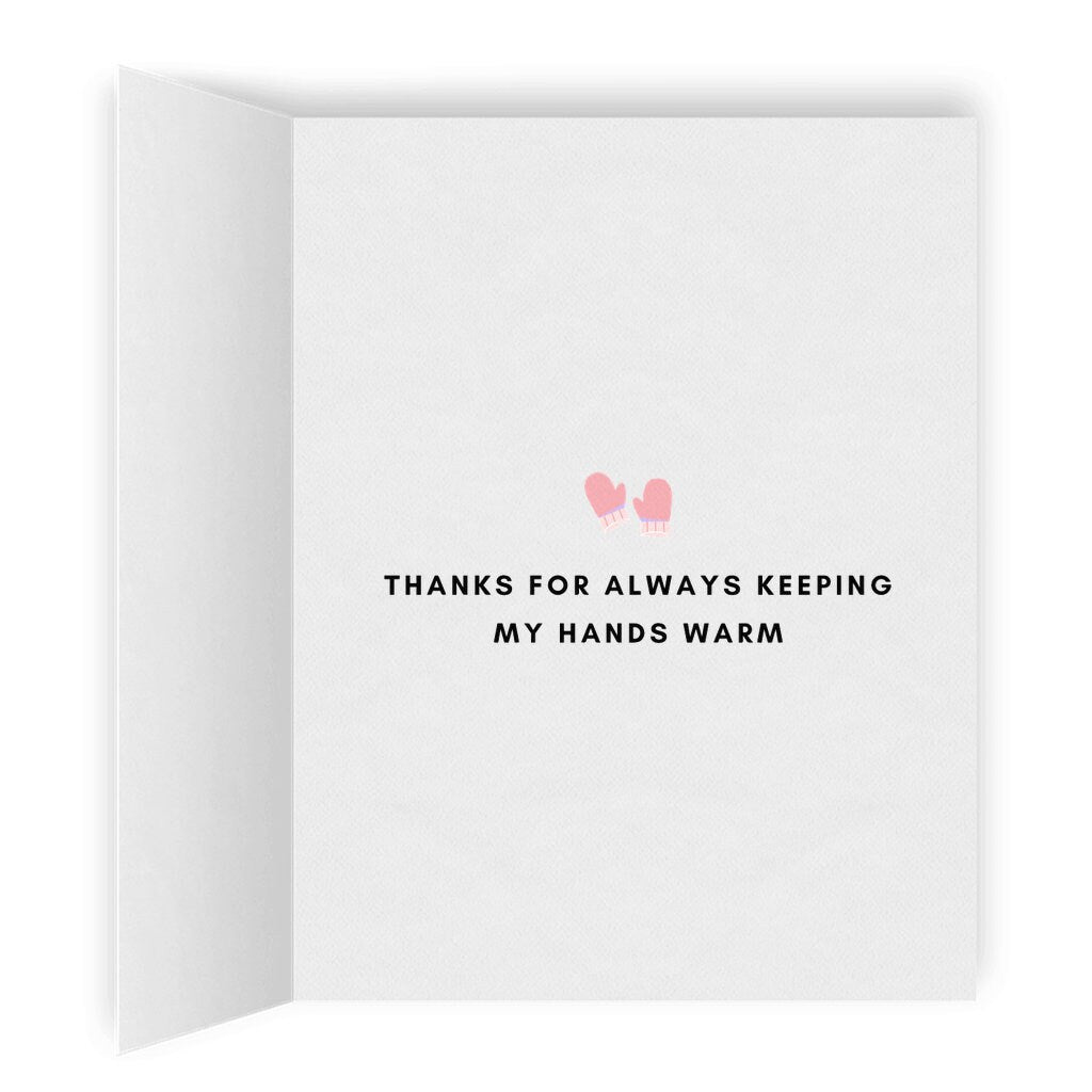 Thanks for Always Keeping My Hands Warm | Funny Lesbian Greeting Card | Cute LGBTQ Valentine's Day or Anniversary Gift | WLW | Sapphic Love