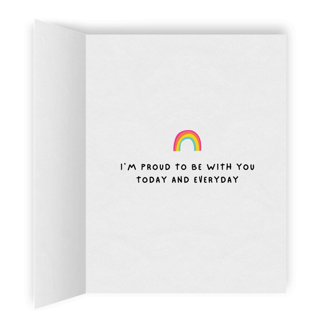 I'm Proud to Be With You Today & Everyday | Romantic Lesbian Gay Pride Rainbow Card | Cute LGBTQ Gifts | Sapphic Greeting | WLW Relationship