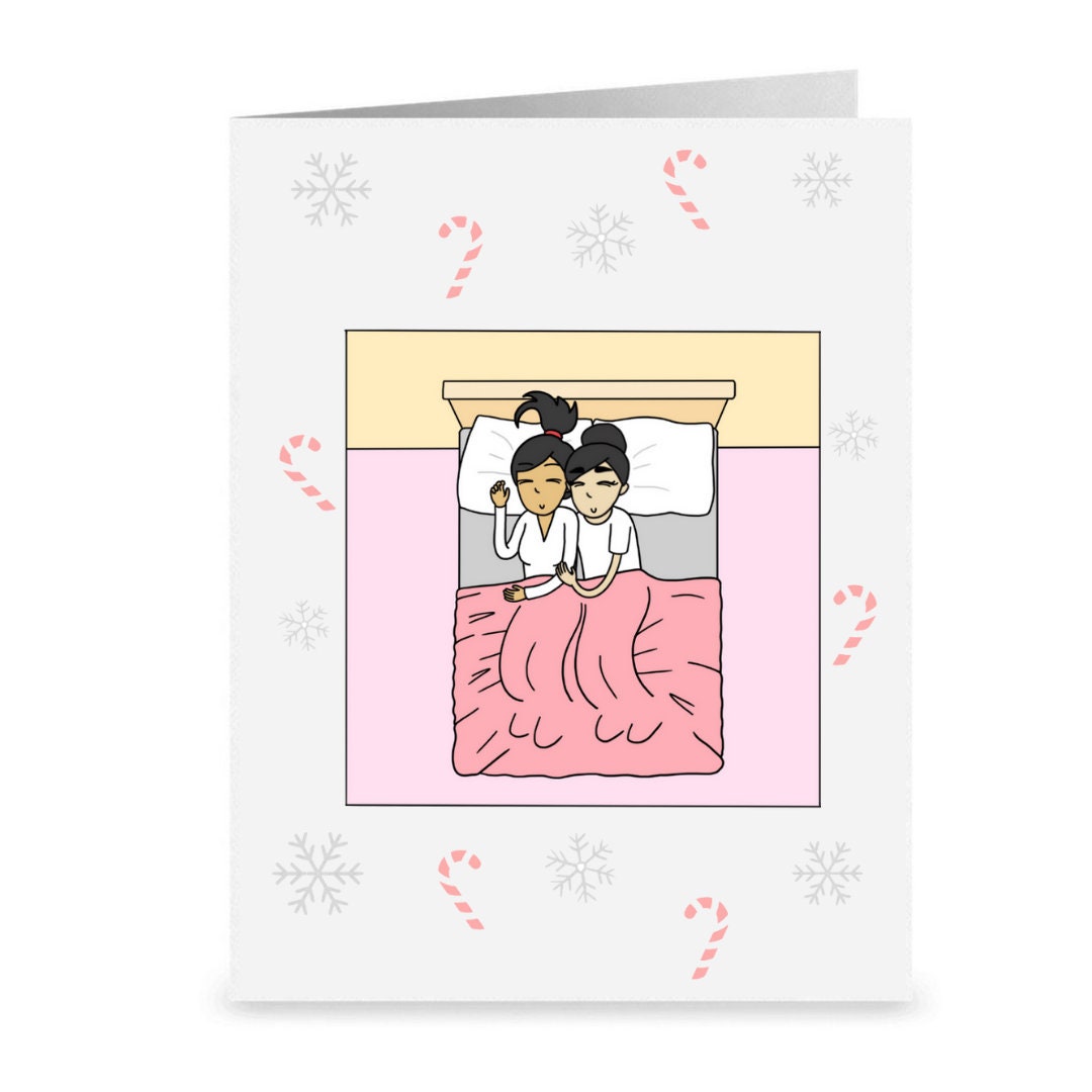 Cane I Snuggle With You | Punny Romantic Lesbian Christmas Card | Cute Lesbian Holiday Gifts | Lesbian Holiday Greeting Card