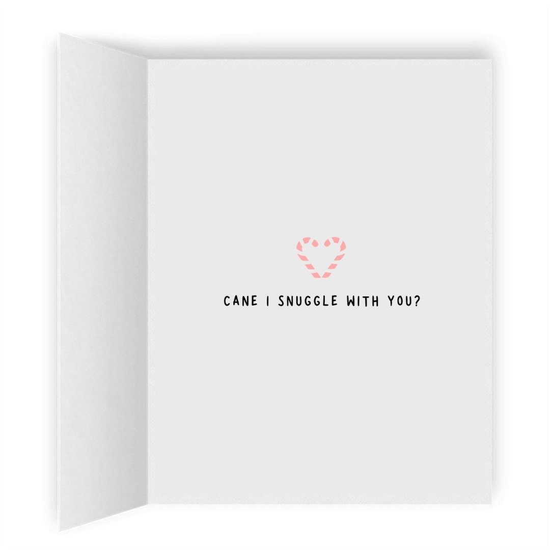 Cane I Snuggle With You | Punny Romantic Lesbian Christmas Card | Cute Lesbian Holiday Gifts | Lesbian Holiday Greeting Card