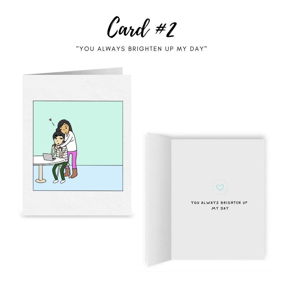 Lesbian Couple Card Bundle (Pack of 2) | Cute Lesbian Greeting Cards | WLW Romantic Anniversary Cards | LGBTQ Valentine's Day Cards & Gifts