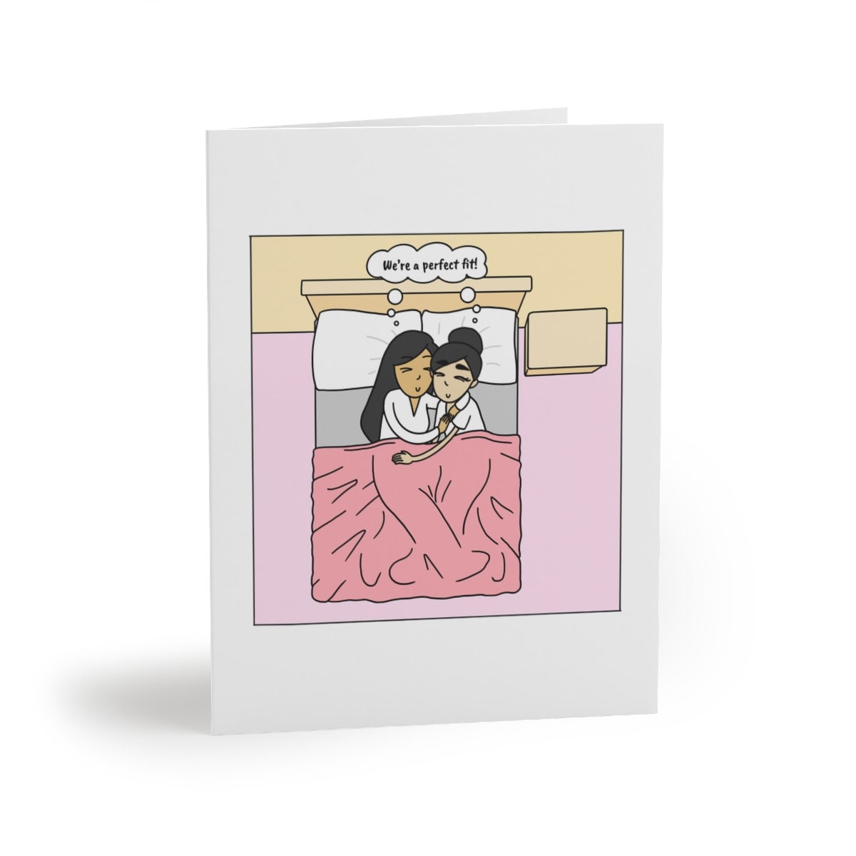 Lesbian Gift Set | LGBTQ Gift Bundle | Meant to Be Greeting Card | Cuddle Positions Jigsaw Puzzle (500 Pieces) | Best Anniversary Gifts