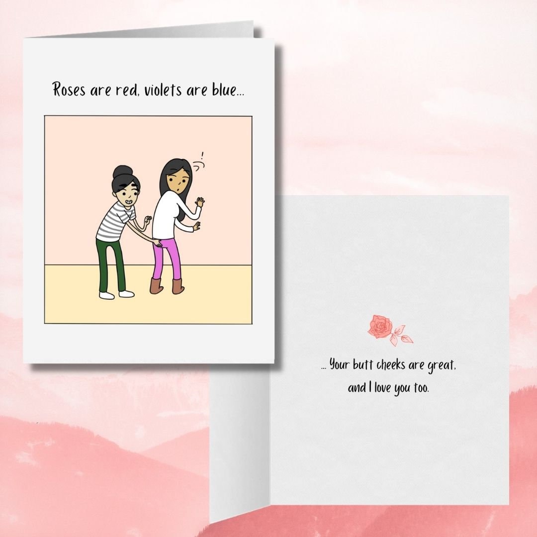 Roses are Red, Violets are Blue Lesbian Greeting Card | Gay Romantic Valentine's Day Card | LGBT Anniversary Gift | Sapphic WLW Relationship