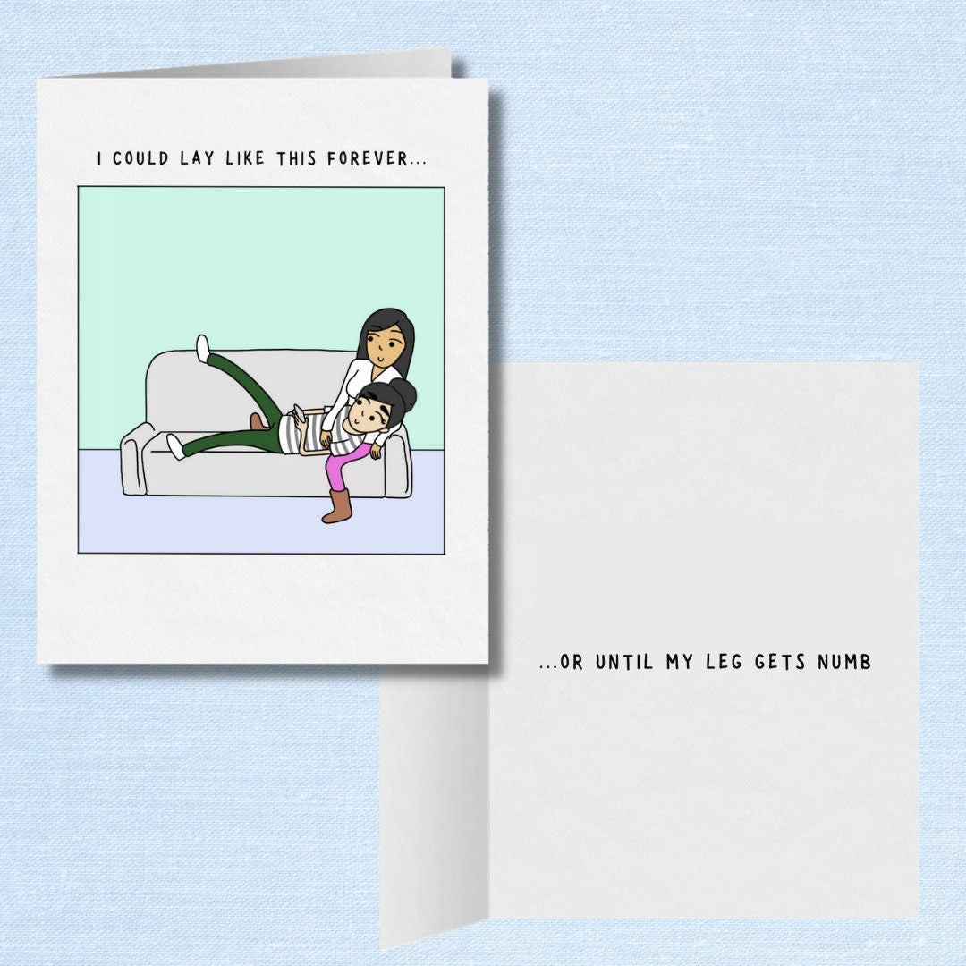 I Could Lay Like This Forever | Romantic Lesbian Valentine's Day Card | Cute LGBTQ Anniversary Gifts | Funny Sapphic WLW Love Greeting Card
