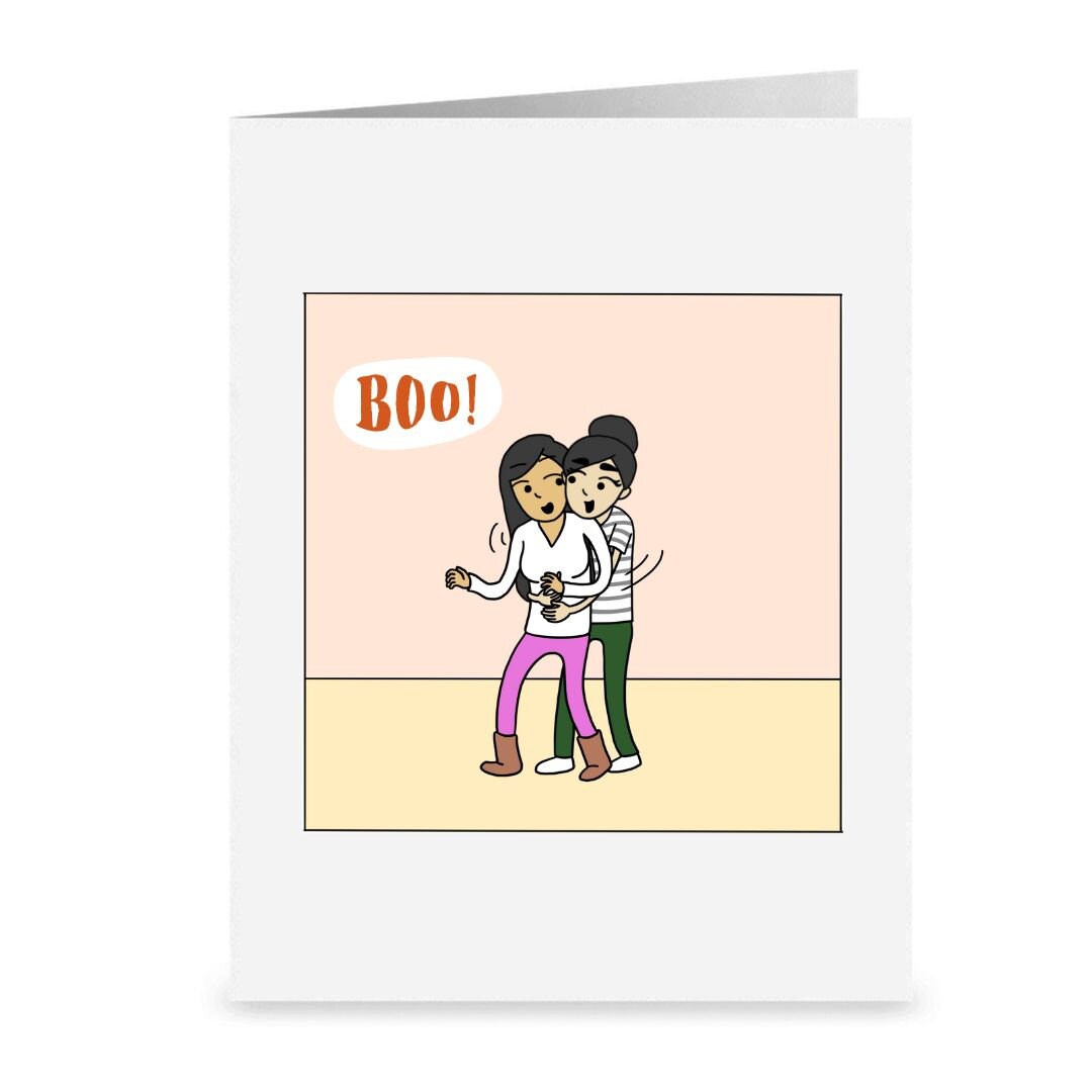 You're My Hallo-queen | Spooky Romantic Lesbian Halloween Greeting Card | Cute LGBTQ Halloween Gift | Sapphic Relationship | WLW Couple