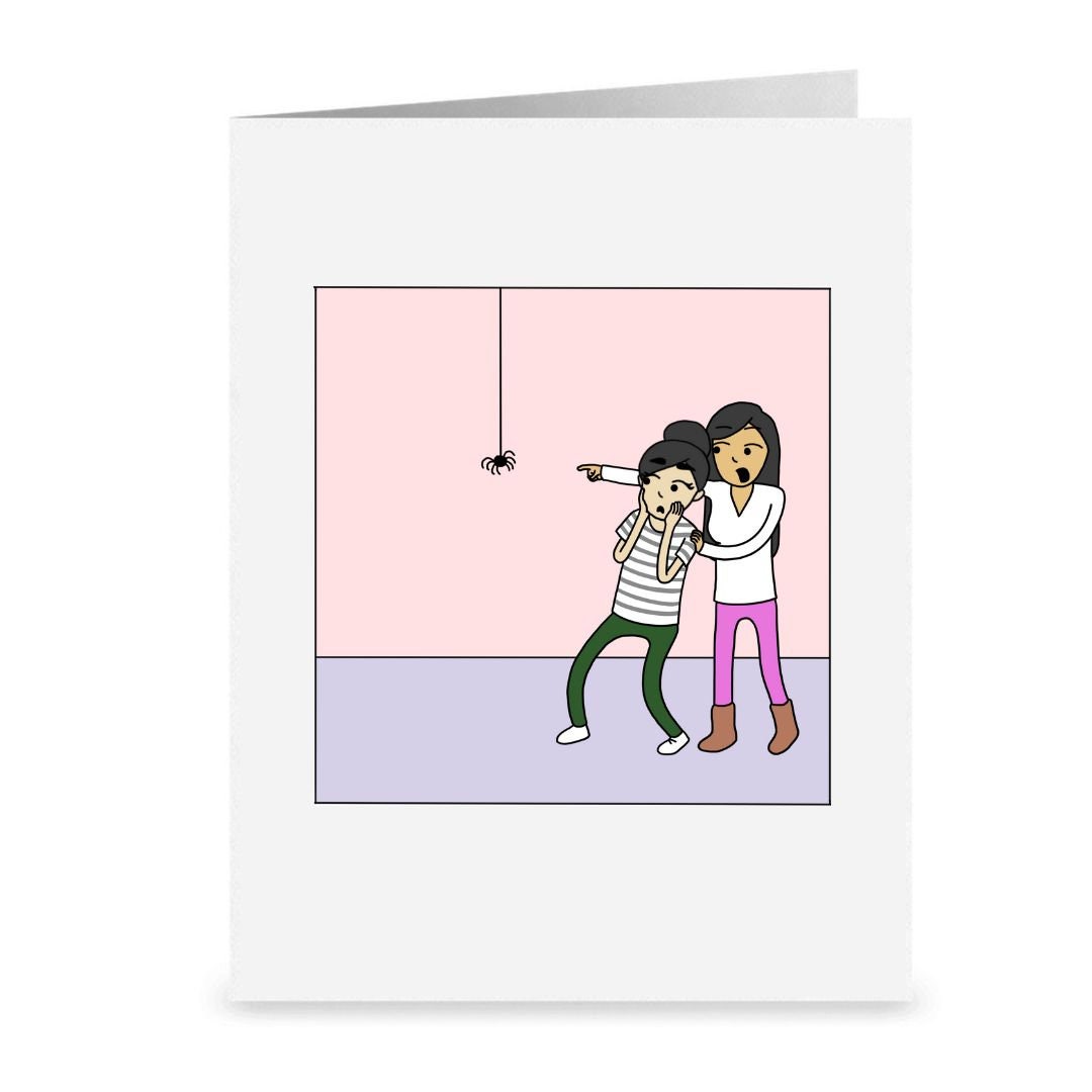 The Slightly Braver One | Spooky Romantic Lesbian Halloween Greeting Card | Cute LGBTQ Halloween Gift | Sapphic Relationship | WLW Couple