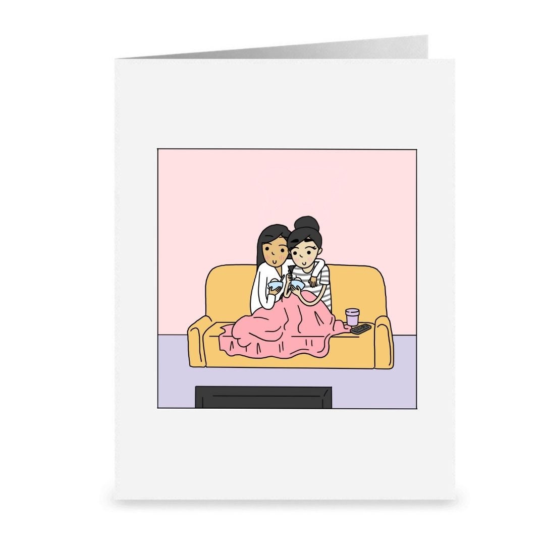 Rainy Day Checklist | Cute Romantic Lesbian Card | LGBTQ Everyday Anniversary Gift | WLW Humor | Sapphic Love Fall Season Greeting Cards