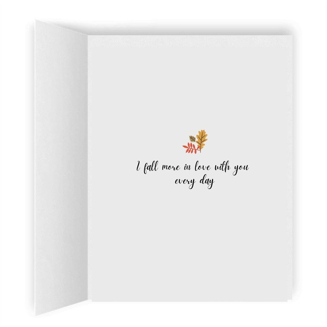 I Fall More in Love With You Everyday | Cute Romantic Lesbian Card | LGBTQ Anniversary Gift | WLW Sapphic Love Fall Autumn Greeting Cards