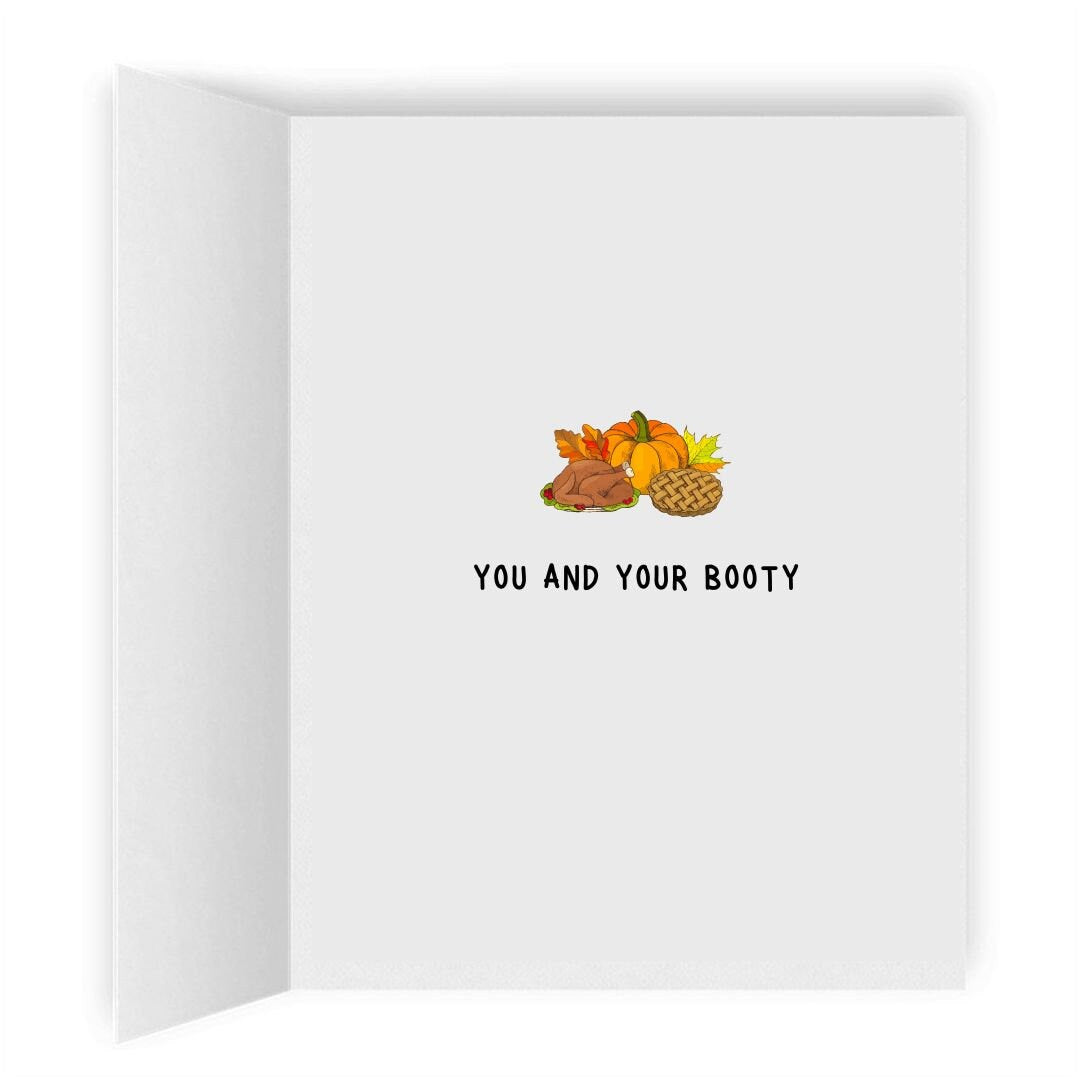 I'm So Thankful for You and Your Booty | Cute Romantic Lesbian Card | LGBTQ Anniversary Gift | WLW Sapphic Love Thanksgiving Greeting Cards