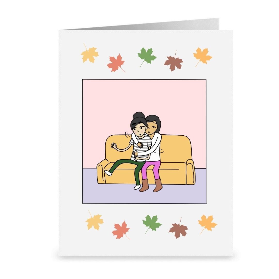 You Leaf Me Breathless | Cute Romantic Lesbian Card | LGBTQ Anniversary Gift | WLW Sapphic Love Fall Autumn Greeting Cards | Seasonal Cards