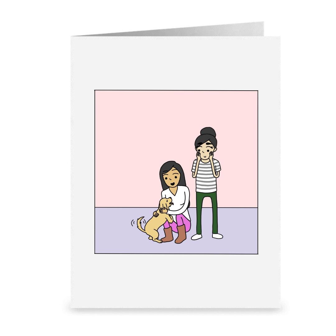 Best Dog Mom Greeting Card | Lesbian Dog Parent Card | Cute LGBTQ Mother's Day Gifts | Sapphic Relationship | WLW Fur Baby | Brown Puppy