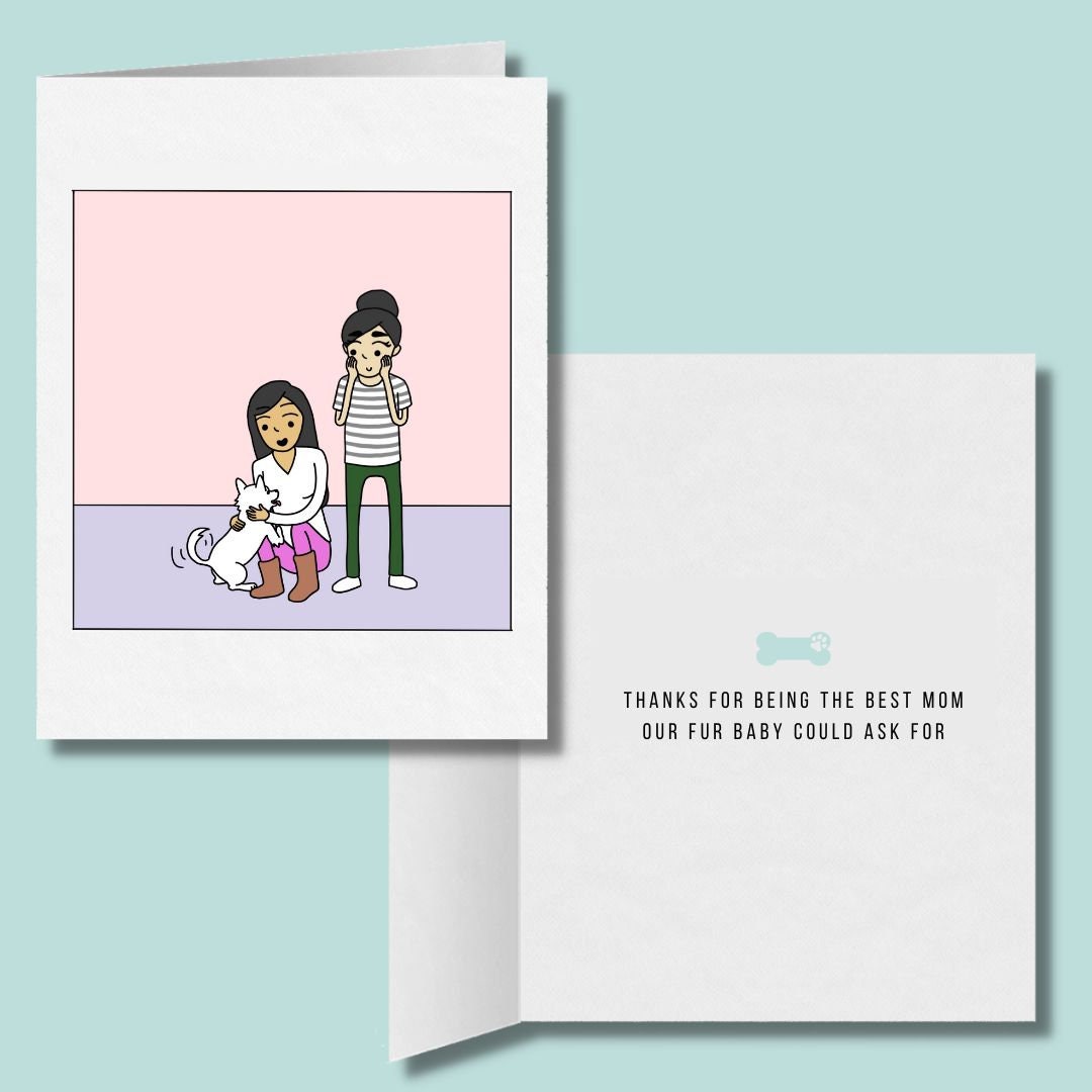 Best Dog Mom Greeting Card | Romantic Lesbian Dog Parent Card | Cute LGBTQ Mother's Day Gifts | Sapphic Relationship | WLW Fur Baby Puppy