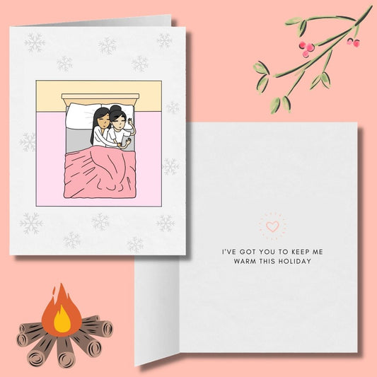 I've Got You to Keep Me Warm This Holiday | Romantic Lesbian Christmas Card | Cute Lesbian Holiday Gifts
