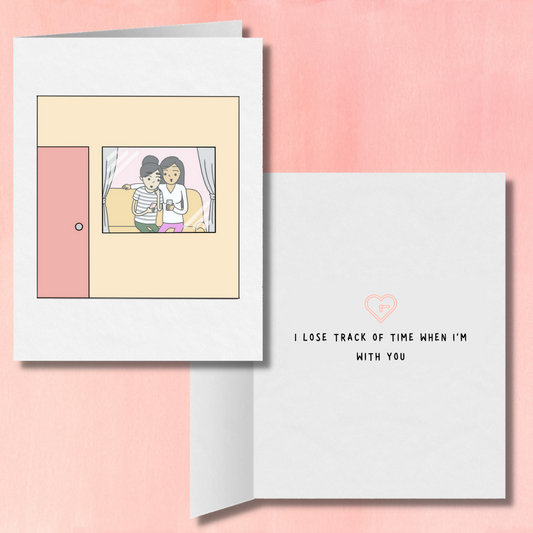 Lose Track of Time Card | Romantic Lesbian Anniversary Cards & Gifts | LGBTQ Greeting Cards