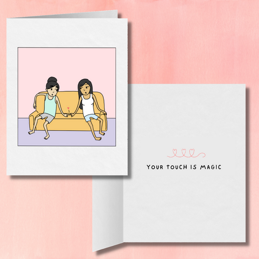 Your Touch is Magic | Romantic Lesbian Anniversary Cards & Gifts | LGBTQ Greeting Cards