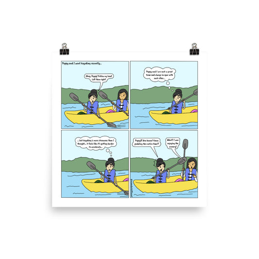 Kayaking | Cute Lesbian Relationship | Pride Gifts | LGBTQ Comic Print