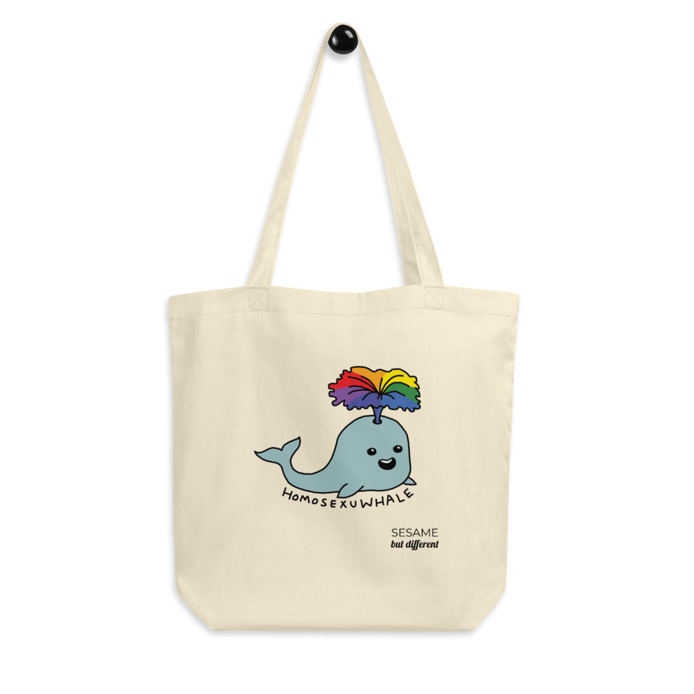 Punny LGBT Homosexu-Whale Eco-friendly Cotton Tote Bag | Gay Pride | LGBTQ