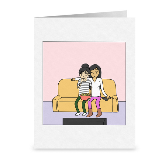 Netflix and Chill | Romantic Lesbian Card | Cute Lesbian Anniversary Gifts | LGBTQ Greeting Card