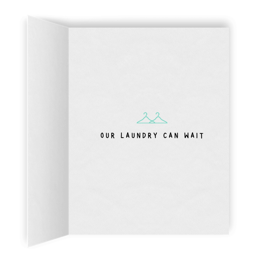 Our Laundry Can Wait | Romantic Lesbian Valentine's Day Card | Cute Lesbian Anniversary Gifts | Lesbian LGBTQ Greeting Card