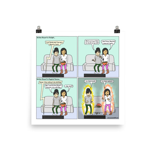 Happiest Team | Cute Lesbian Relationship | Pride Gifts | LGBTQ Comic Print