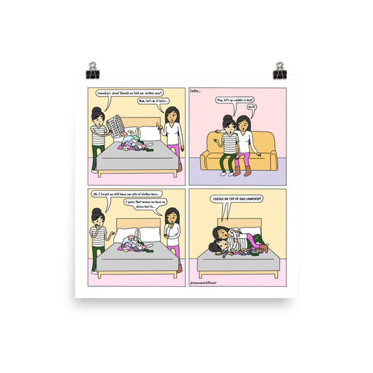 Laundry | Cute Lesbian Relationship | Pride Gifts | LGBTQ Comic Print