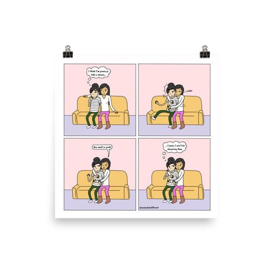Smell Test | Cute Lesbian Relationship | Pride Gifts | LGBTQ Comic Print