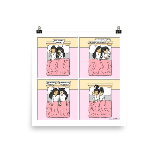 Bed Head | Cute Lesbian Relationship | Pride Gifts | LGBTQ Comic Print