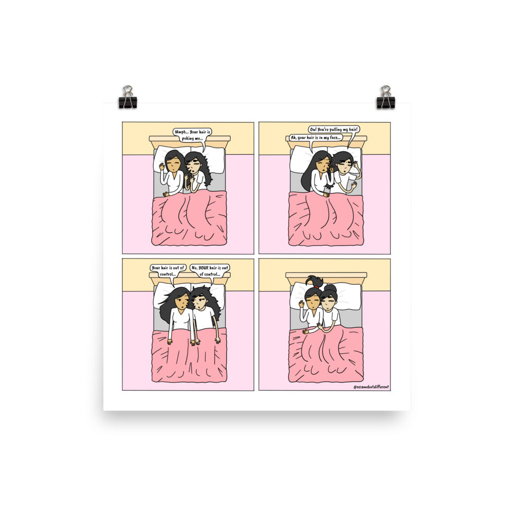 Bed Head | Cute Lesbian Relationship | Pride Gifts | LGBTQ Comic Print