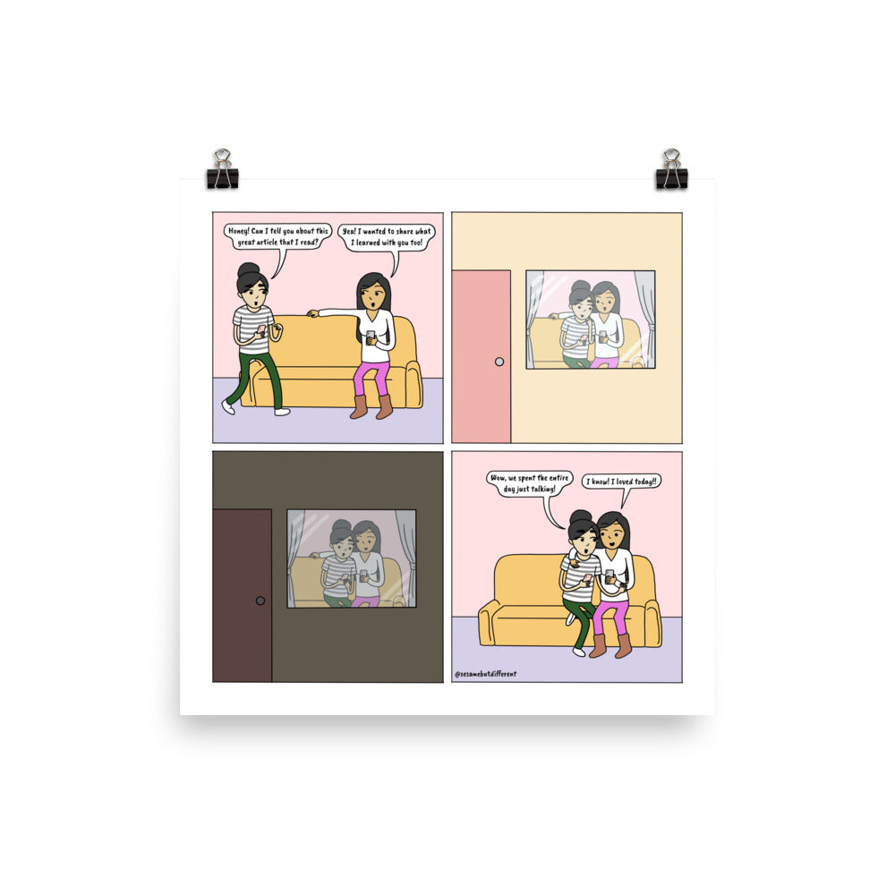 The Best Kind of Day | Cute Lesbian Relationship | Pride Gifts | LGBTQ Comic Print