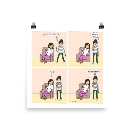 Distracted | Cute Lesbian Relationship | Pride Gifts | LGBTQ Comic Print