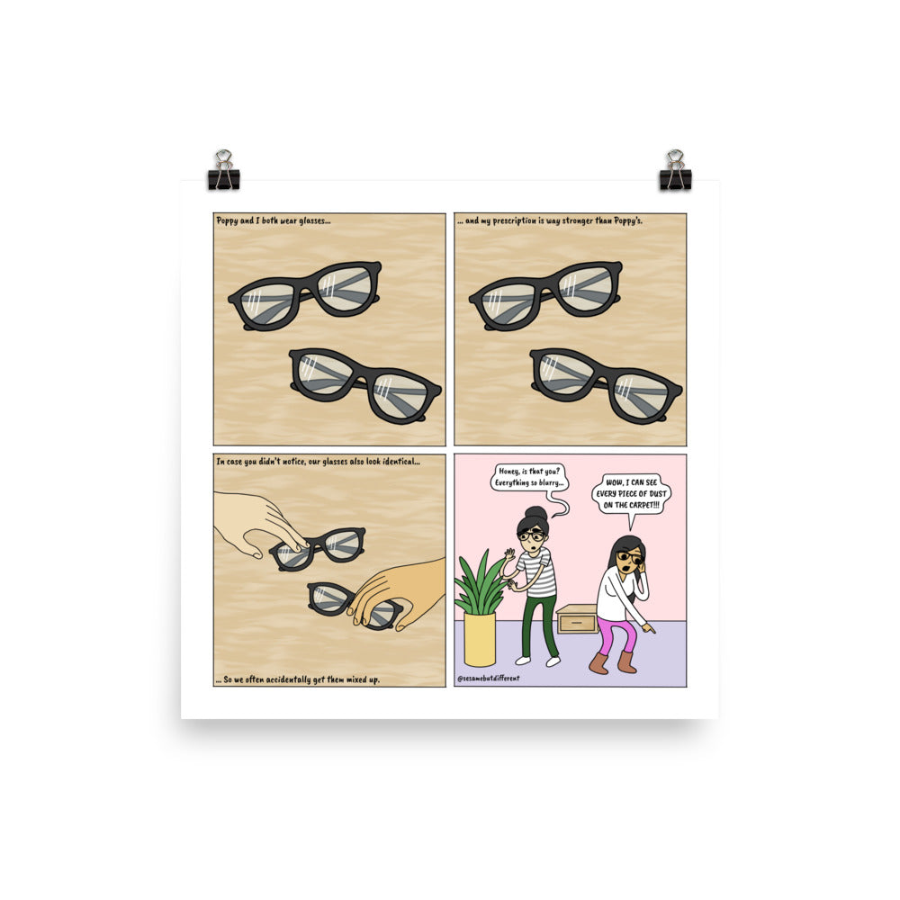 Glasses | Cute Lesbian Relationship | Pride Gifts | LGBTQ Comic Print