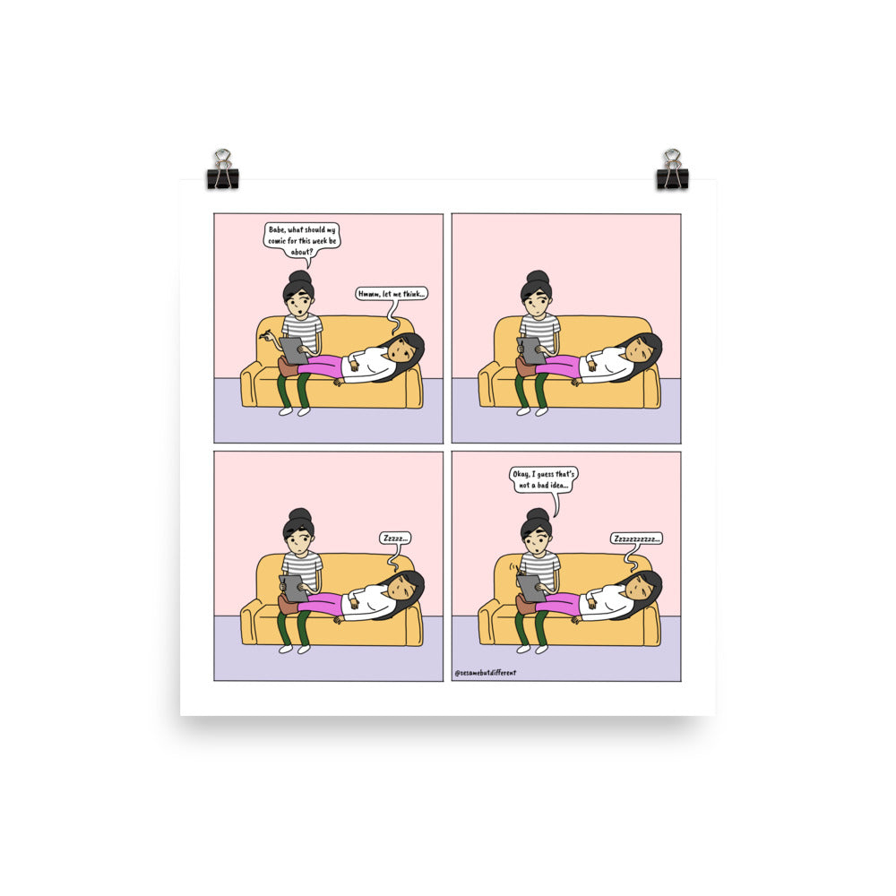 Comic Idea | Cute Lesbian Relationship | Pride Gifts | LGBTQ Comic Print