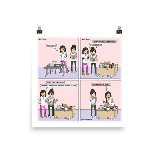 Desks | Cute Lesbian Relationship | Pride Gifts | LGBTQ Comic Print