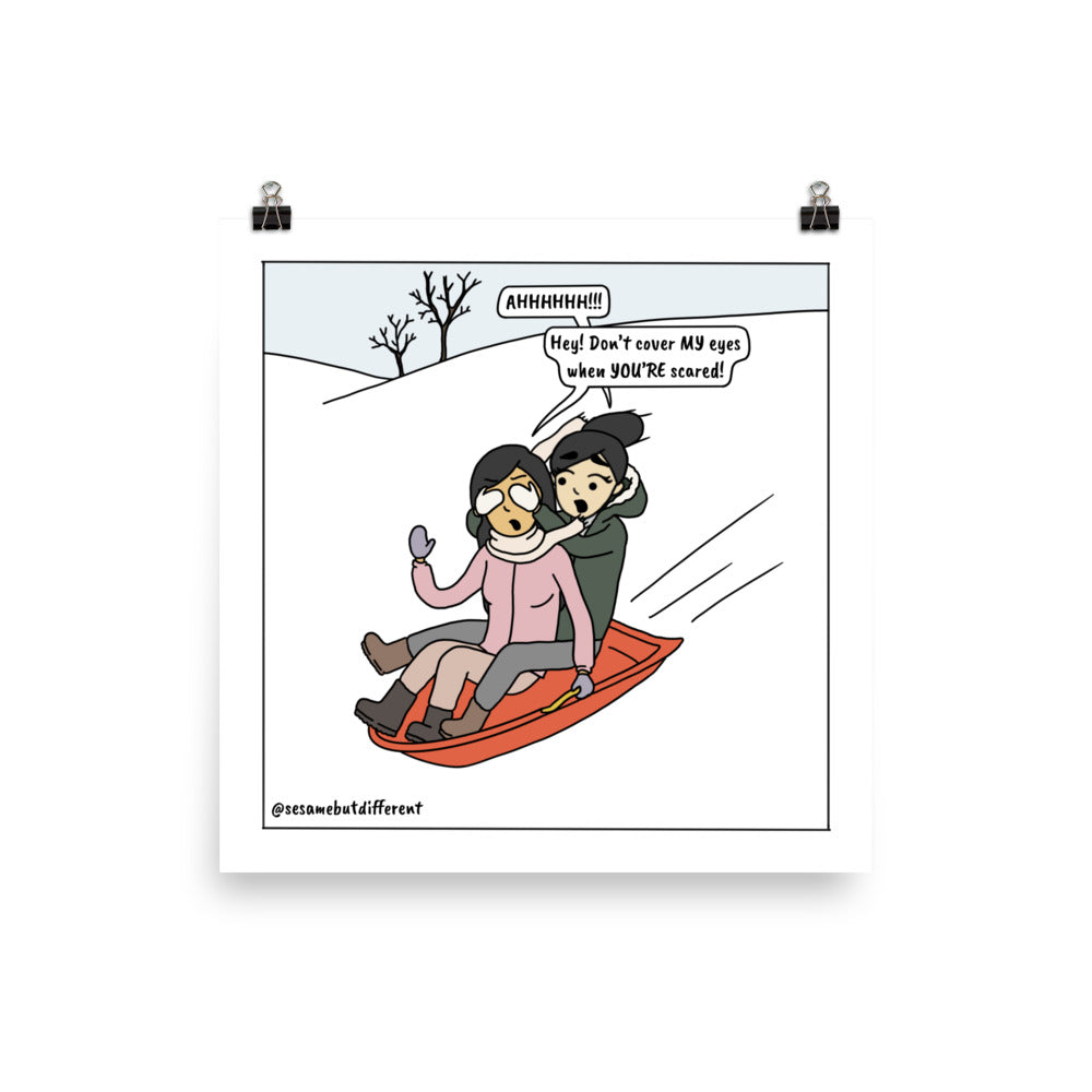 Happy Holidays 2021 | Cute Lesbian Relationship | Pride Gifts | LGBTQ Comic Print