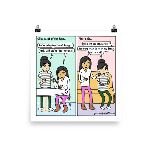Too Rational | Cute Lesbian Relationship | Pride Gifts | LGBTQ Comic Print