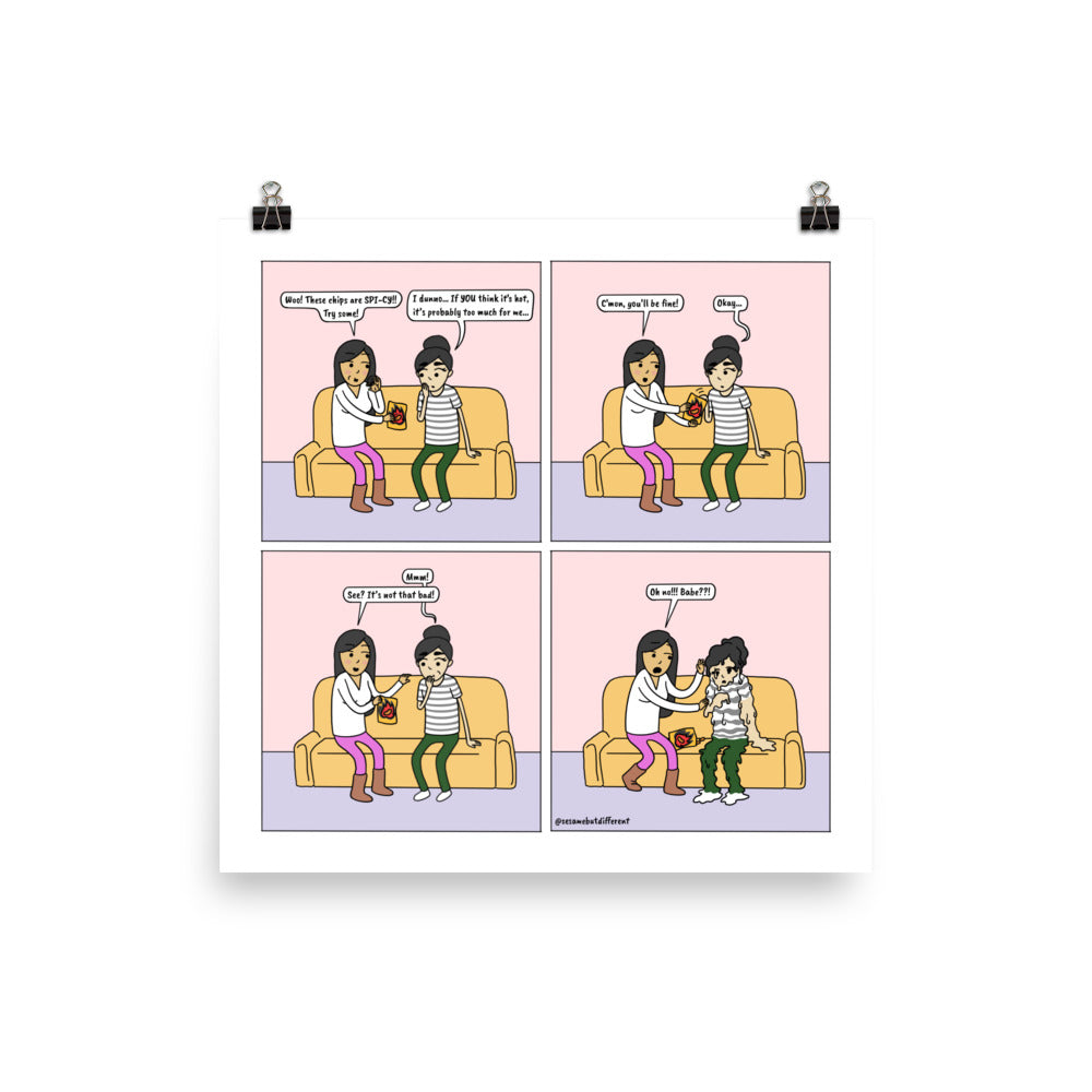 Spicy Chips | Cute Lesbian Relationship | Pride Gifts | LGBTQ Comic Print