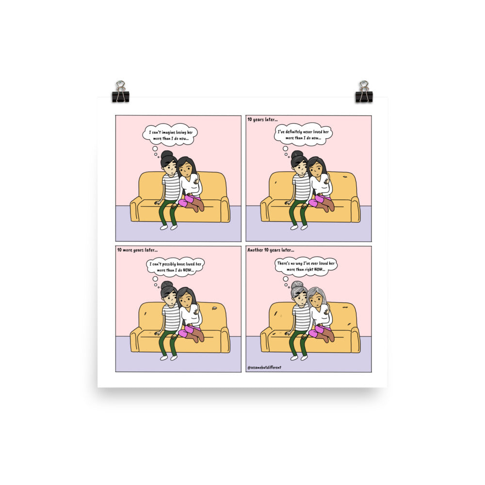 More Now Than Ever Before | Cute Lesbian Relationship | Pride Gifts | LGBTQ Comic Print