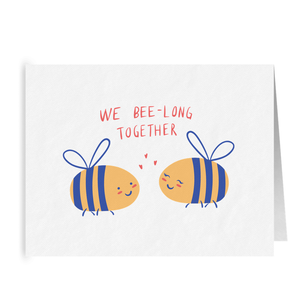 We Bee-long Together | Romantic Lesbian Valentine's Day Card | Cute Lesbian Anniversary Gifts | Lesbian LGBTQ Greeting Card